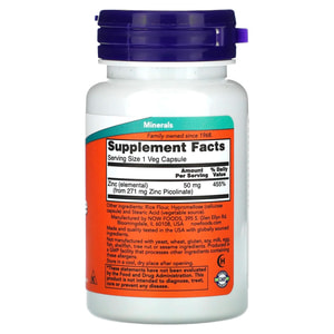 Цинка пиколинат 50 мг NOW (Нау) Zinc Picolinate капсулы 30 шт