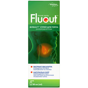 Флюаут спрей для горла с хлорофилиптом флакон 30 мл Solution pharm