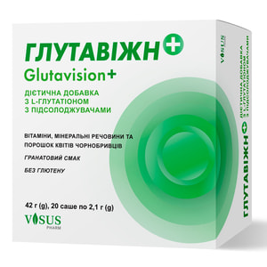 Глутавіжн+ дієтична добавка з L-глутатіоном з підсолоджувачам в саше 2,1 г упаковка 20 шт