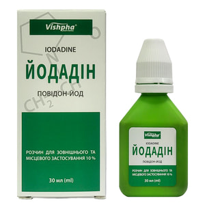 Йодадин р-р наруж./местн. прим. 10% фл. 30мл в пачке