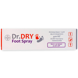 Антиперспірант/засіб для ніг Dr.DRY (Др. Драй) Foot Spray (Фут Спрей) від потовиділення 100 мл FARMASORBЕ
