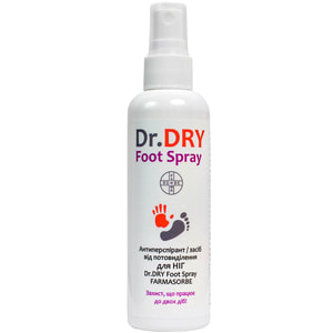 Антиперспірант/засіб для ніг Dr.DRY (Др. Драй) Foot Spray (Фут Спрей) від потовиділення 100 мл FARMASORBЕ