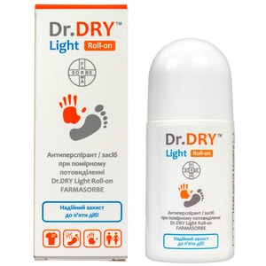 Антиперспірант/засіб при помірному потовиділенні Dr.DRY (Др. Драй) Light (Лайт) Roll-on 50 мл FARMASORBЕ