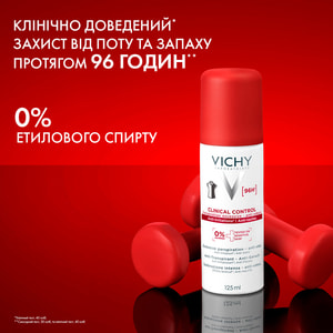 Дезодорант-антиперспірант для тіла  VICHY (Віши) Клінікал Контроль проти надмірного потовиділення, запаху та плям на одязі 96 годин захисту 125 мл