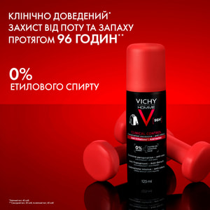 Дезодорант-антиперспірант для тіла VICHY (Віши) Клінікал Контроль для чоловіків проти надмірного потовиділення,запаху та плям на одязі 96 годин 125 мл