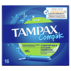 Тампони жіночі TAMPAX (Тампакс) Compak (Компакт) Super (Супер) з аплікатором 16 шт