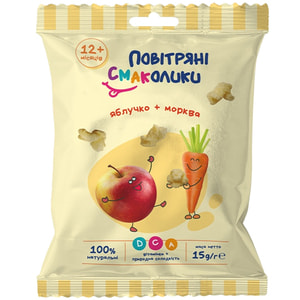 Завтрак сухой крупяной ВОЗДУШНЫЕ СМАКОЛИКИ Фигурные изделия с яблоком и морковкой 15 г