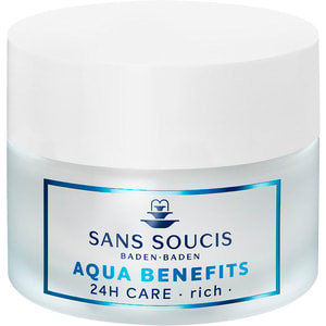 Догляд для сухої шкіри обличчя SANS SOUCIS (Сан Сусі) Aqua Benefits 24 години зволоження насичений 50 мл