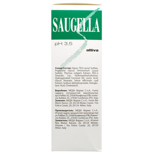 Мыло жидкое САУГЕЛЛА Аттива для интимной гигиены с экстрактом тимьяна 250 мл