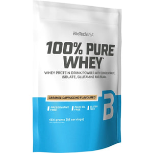 Протеин для спортсменов BiotechUSA (Байотек) 100% Pure Whey caramel-capuccino 454 г