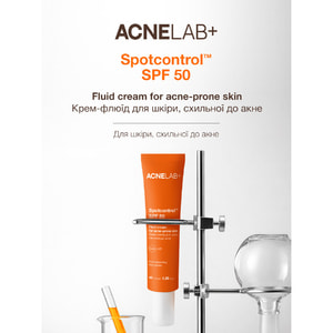 Крем-флюид для кожи склонной к акне ACNELAB+ (Акнелаб+) Spotcontrol SPF 50 Fluid Cream For Acne-Prone Skin 40 мл