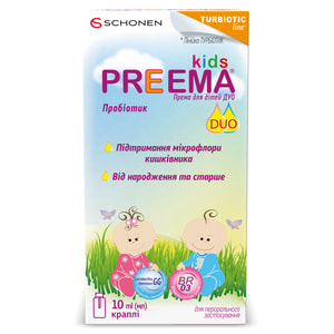 Краплі для регулювання мікрофлори кишечника дитячі Према Дуо 10 мл