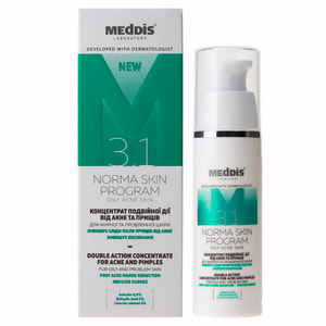 Концентрат для лица MEDDIS (Меддис) Norma Skin Program двойного действия от акне и прыщей 30 мл
