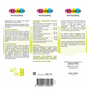 Pediakid (Педиакид) Phytovermil (Фитовермил) диетическая добавка концентрат для разведения флакон 125 мл