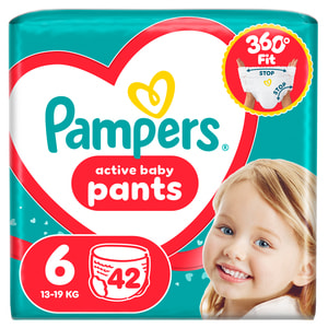 Подгузники-трусики для детей PAMPERS Pants (Памперс Пантс) Giant 6 от 13 до 19 кг 42 шт