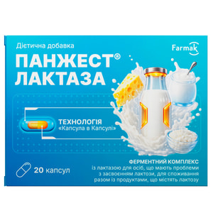 Панжест Лактаза диетическая добавка капсулы 2 блистера по 10 шт