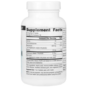 Магния малат SOURCE NATURALS (Сорс Нейчералс) Magnesium Malate 1250 мг таблетки флакон 90 шт