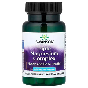 Магний тройной комплекс SWANSON (Свенсон) Triple Magnesium Complex 400 mg капсулы 400 мг флакон 30 шт
