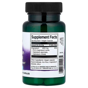 Магний тройной комплекс SWANSON (Свенсон) Triple Magnesium Complex 400 mg капсулы 400 мг флакон 30 шт