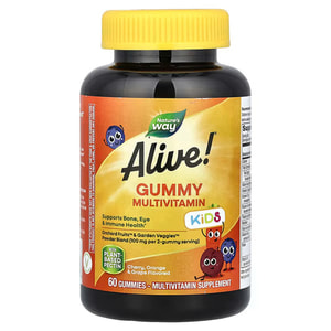 Мультивитамины для детей NATURE’S WAY (Натурес Вэй) Kids Multivitamin конфеты жевательные вишня, апельсин и виноград флакон 60 шт