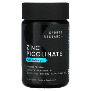 Пиколинат цинка SPORTS RESEARCH (Спортс Ресеарч) Zinc Picolinate капсулы по 50 мг флакон 60 шт
