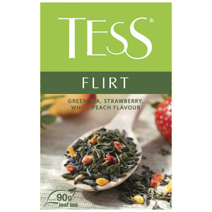 Чай зелений TESS (Тесс) Flirt китайський байховий листовий з полуницею та ароматом білого персика і полуниці 90 г