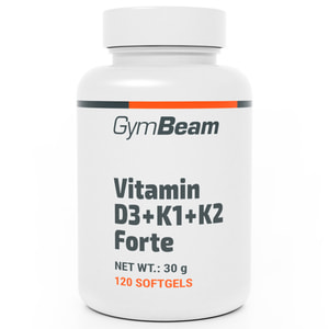 Вітамін D3 + К1 + К2 GYMBEAM (Джимбім) дієтична добавка капсули банка 120 шт