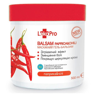 Гель-бальзам масажний Lekopro (Лекопро) Паприка&Чілі 500 мл