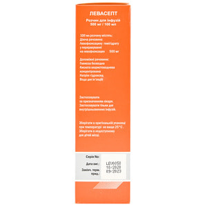 Левасепт р-р д/инф. 500мг/100мл конт. 100мл