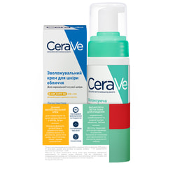 Набір для обличчя CERAVE (Сераве) Бом Крем денний зволожуючий SPF50 52 мл + Пінка очищуюча балансуюча 148 мл