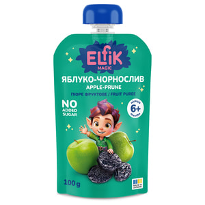 Пюре фруктовое детское ELFIK MAGIC (Эльфик меджик) яблоко, чернослив Doy-Pack 100 г