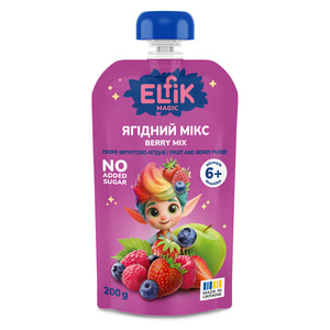 Пюре фруктово-ягодное детское ELFIK MAGIC (Эльфик меджик) Ягодный микс 200 г