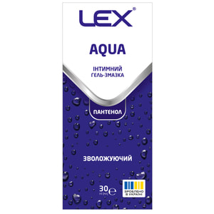 Гель-змазка лубрикант LEX (Лекс) Aqua (Аква) Пантенол зволожуючий 30 мл