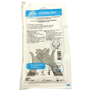 Перчатки Alexpharm (Алексфарм) хирургические латексные неопудренные стерильные размер 7 1 пара