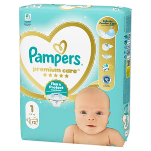 Подгузники для детей PAMPERS Premium Care (Памперс Премиум) Newborn (Ньюборн) 1 от 2 до 5 кг 72 шт