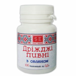Дрожжи пивные с селеном таблетки по 0,5 г флакон 100 шт Фармаком