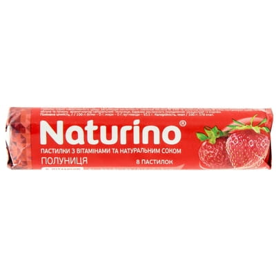 Витамины и минералы Натурино с витаминами и натуральным соком клубники пастилки 33,5 г