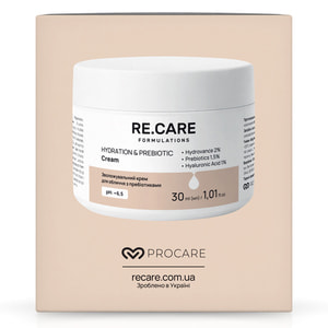 Крем для лица RE.CARE (Рекейр) Hydration & Prebiotic Cream с пребиотиками увлажняющий 30 мл