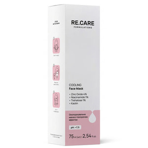 Маска для лица RE.CARE (Рекейр) Cooling Face Mask с тонизирующим эффектом охлаждающая 75 мл