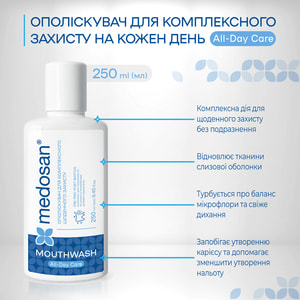 Ополаскиватель для полости рта MEDOSAN (Медосан) All-Day Care для комплексной ежедневной защиты 250 мл