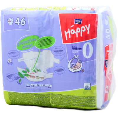 Подгузники для детей Bella (Белла) Happy Baby (Хеппи Бэби) Before newborn 0 для недоношенных детей до 2 кг 46 шт