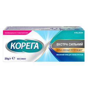 Крем фиксирующий для зубных протезов Корега Экстра сильный Без вкуса 20 г