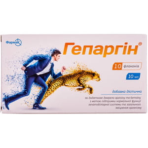 Дієтична добавка для підтримки функцій гепатобіліарної системи та зміцнення організму Гепаргін розчин в флаконах по 10 мл 10 шт