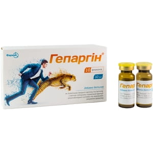Дієтична добавка для підтримки функцій гепатобіліарної системи та зміцнення організму Гепаргін розчин в флаконах по 10 мл 10 шт