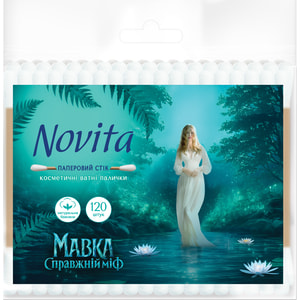 Ватні палички Novita (Новіта) Soft Mavka на паперовому стіку пакет 120 шт