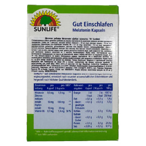 Витамины SUNLIFE (Санлайф) Melatonin Kapseln Мелатонин Хорошо засыпать диетическая добавка капсулы 2 блистера по 15 шт