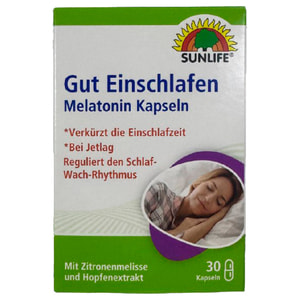 Витамины SUNLIFE (Санлайф) Melatonin Kapseln Мелатонин Хорошо засыпать диетическая добавка капсулы 2 блистера по 15 шт