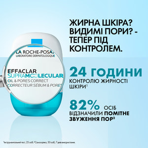Гель для лица La Roche-Posay (У Рош-Позе) Эфаклар Супрамолекуляр освежающий матовый увлажняющий против жирного блеска и расширенных пор 40 мл