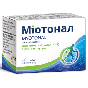 Міотонал капсули дієтична добавка 6 блістерів по 10 шт