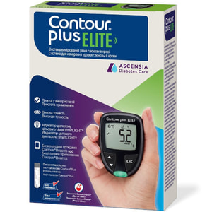 Система контролю рівня глюкози в крові (глюкометр) CONTOUR Plus Elite (Контур Плюс Еліт) 1 шт